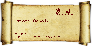 Marosi Arnold névjegykártya