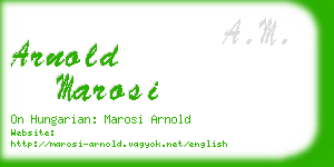 arnold marosi business card